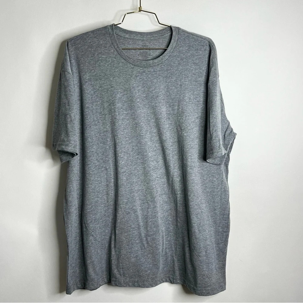 TRUE CLASSIC Tee Size XXL Heathered Gray Grey Crew-Neck Short Sleeve Cotton